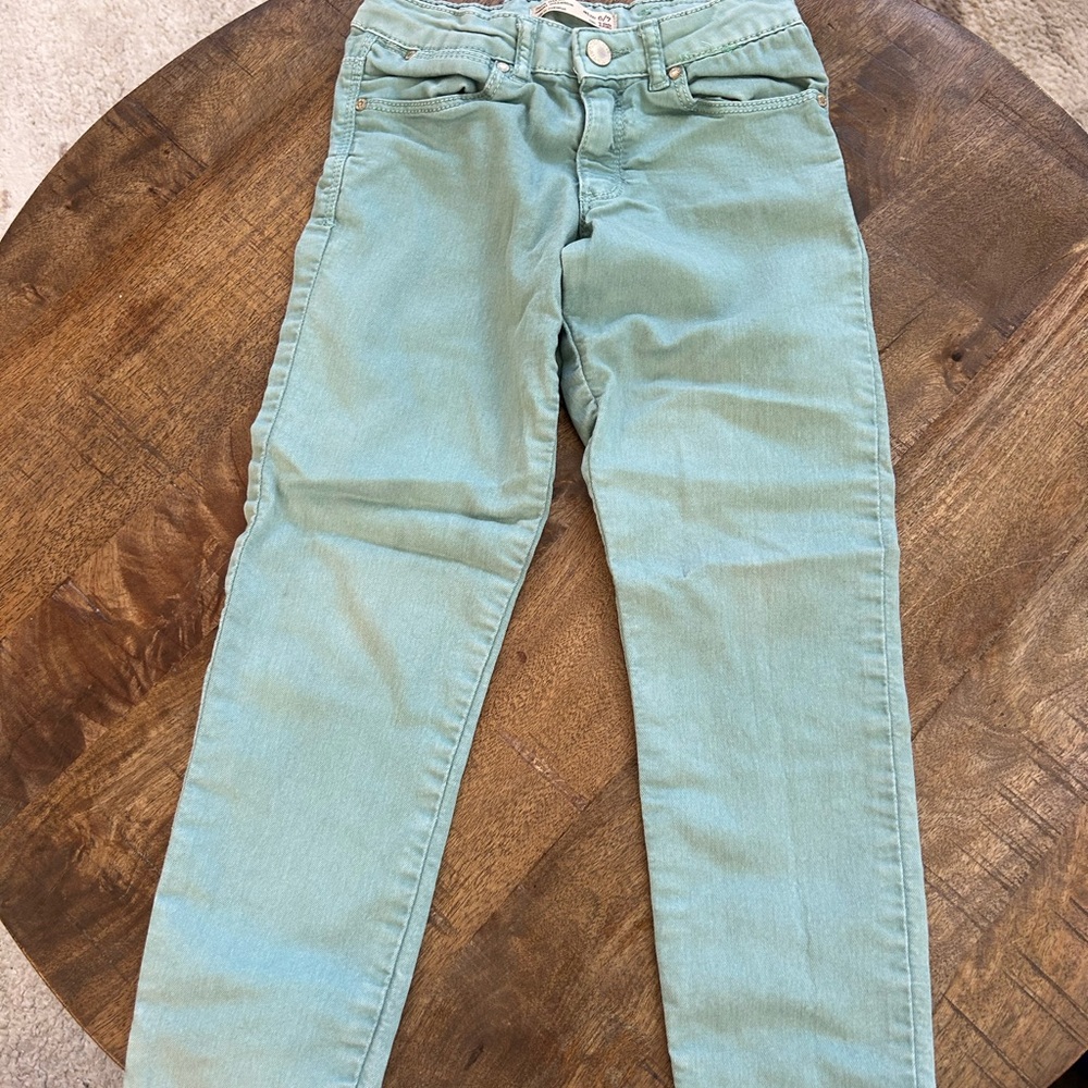Zara Girls Mint Green Skinny Jeans